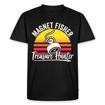 Magnet Fisherman Treasure Hunters Magnet Magnetic Fishing - Men's Premium Organic T-Shirt - black - Front - Nico (187cm)