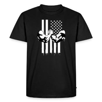 Arm wrestling tree felling weight training Armwrestling - Men's Premium Organic T-Shirt - black - Front - Nico (187cm)