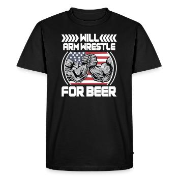 Arm wrestling tree felling weight training Armwrestling - Men's Premium Organic T-Shirt - black - Front - Nico (187cm)