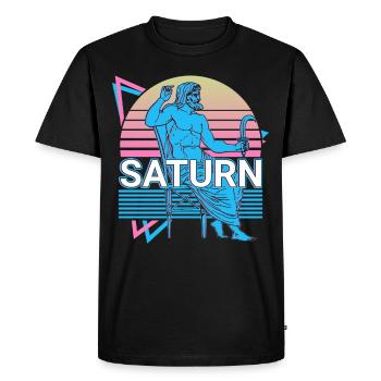 Saturne Dieu du Temps Mythologie romaine antique Re - T-shirt Premium bio Homme - noir - Devant - Nico (187cm)