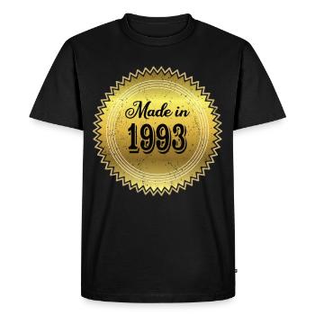 30e anniversaire Fabriqué en 1993 Né en 1993 - T-shirt Premium bio Homme - noir - Devant - Nico (187cm)
