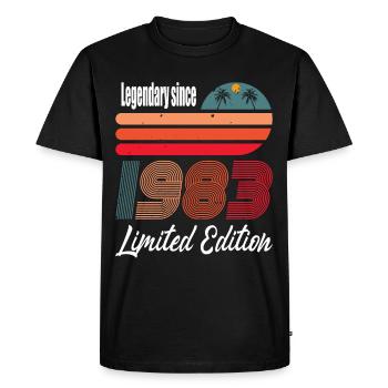 40e anniversaire né en 1983 Légendaire depuis 1983 - T-shirt Premium bio Homme - noir - Devant - Nico (187cm)