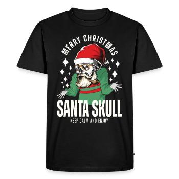 Nikolaus Skull Design de Noël - T-shirt Premium bio Homme - noir - Devant - Nico (187cm)