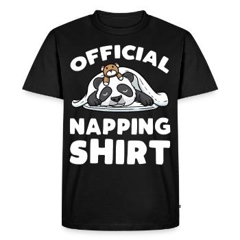 Official Nap Shirt Sleeping Panda - Men's Premium Organic T-Shirt - black - Front - Nico (187cm)