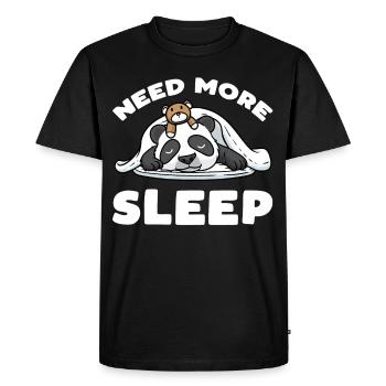 Need more sleep Panda Sleeping with Plush Toy - Men's Premium Organic T-Shirt - black - Front - Nico (187cm)