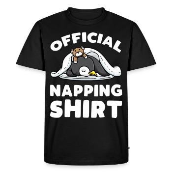 Official Nap Shirt Sleeping Penguin - Men's Premium Organic T-Shirt - black - Front - Nico (187cm)
