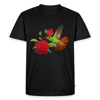 Cadeaux colibris pour grand-mère et mère - T-shirt Premium bio Homme - noir - Devant - Nico (187cm)