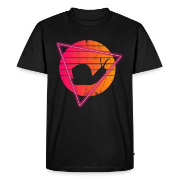 Escargot Vintage 70s 80s Coucher de soleil Sluggish - T-shirt Premium bio Homme - noir - Devant - Nico (187cm)