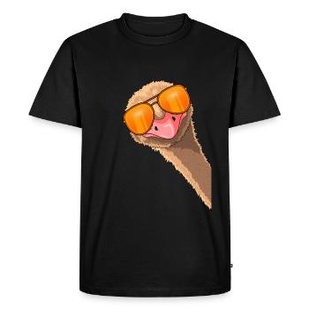 Lunettes de soleil d’autruche Costume d’autruche vintage - T-shirt Premium bio Homme - noir - Devant - Nico (187cm)