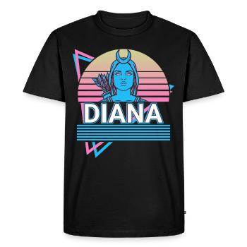 Diana Déesse Ancienne Mythologie Romaine Rétro - T-shirt Premium bio Homme - noir - Devant - Nico (187cm)