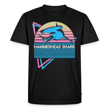 Requin-marteau Retro - T-shirt Premium bio Homme - noir - Devant - Nico (187cm)