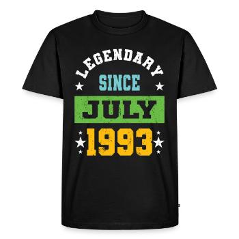 30e anniversaire de Legendary Since July né en 1993 - T-shirt Premium bio Homme - noir - Devant - Nico (187cm)