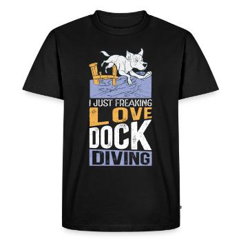 Dock Diving Dog Dog Owner Dog Sports Gift - Men's Premium Organic T-Shirt - black - Front - Nico (187cm)