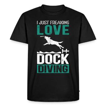 Dock Diving Dogs Dog Sports Dog Owner Gift - Men's Premium Organic T-Shirt - black - Front - Nico (187cm)