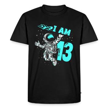 Astronaut lover spaceship All the best to the - Men's Premium Organic T-Shirt - black - Front - Nico (187cm)