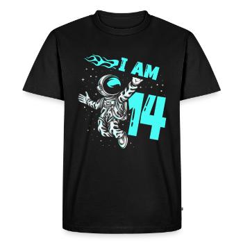 Astronaut lover spaceship All the best to the - Men's Premium Organic T-Shirt - black - Front - Nico (187cm)