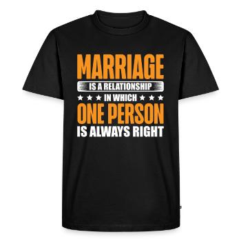 Le mariage est un jour de mariage relationnel - T-shirt Premium bio Homme - noir - Devant - Nico (187cm)