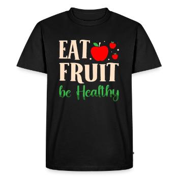 Mangez des fruits, soyez des cueilleurs de pommes en bonne santé - T-shirt Premium bio Homme - noir - Devant - Nico (187cm)
