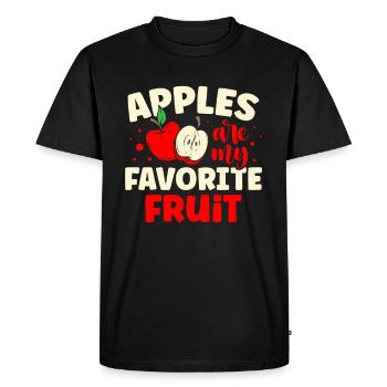 Les pommes sont mon amateur de fruits préféré - T-shirt Premium bio Homme - noir - Devant - Nico (187cm)