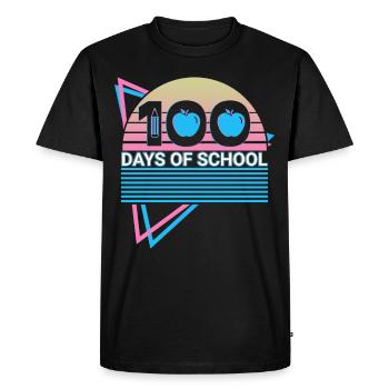 100 Days School Retro - Men's Premium Organic T-Shirt - black - Front - Nico (187cm)