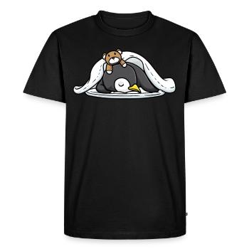 Funny sleeping penguin with sleeping - Men's Premium Organic T-Shirt - black - Front - Nico (187cm)