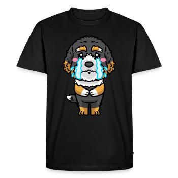 Bernedoodle Chien Riant Emoticon Kawaii - T-shirt Premium bio Homme - noir - Devant - Nico (187cm)