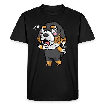 Bernedoodle Chien Riant Emoticon Kawaii - T-shirt Premium bio Homme - noir - Devant - Nico (187cm)