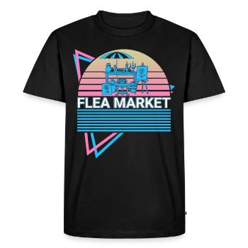 Marché aux puces rétro - T-shirt Premium bio Homme - noir - Devant - Nico (187cm)