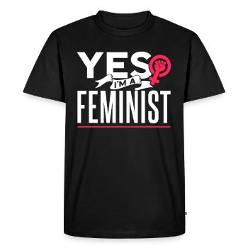 Yes I am a feminist feminist feminism - Men's Premium Organic T-Shirt - black - Front - Nico (187cm)
