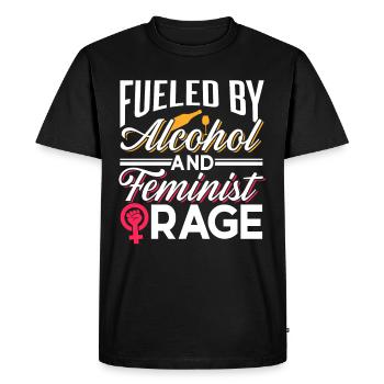 Poussé par l’alcool et la colère féministe - T-shirt Premium bio Homme - noir - Devant - Nico (187cm)
