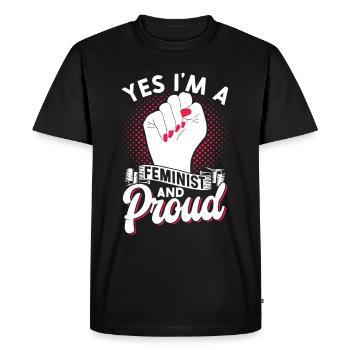 Yes I am a feminist and proud of women - Men's Premium Organic T-Shirt - black - Front - Nico (187cm)