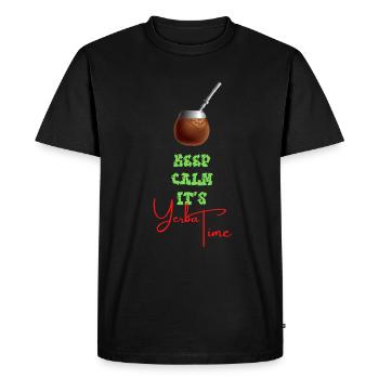 yerba mate - Men's Premium Organic T-Shirt - black - Front - Nico (187cm)