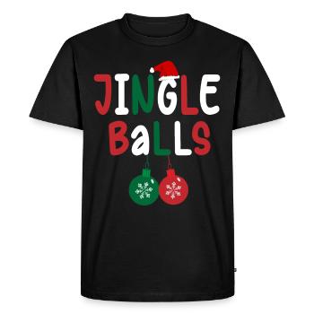 Tinsel Tits And Jingle Balls - Funny Christmas - Men's Premium Organic T-Shirt - black - Front - Nico (187cm)