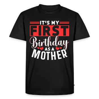 C’est mon premier anniversaire en tant que maman maman - T-shirt Premium bio Homme - noir - Devant - Nico (187cm)