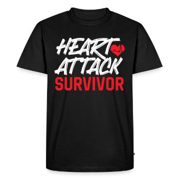 Survivor of a heart attack Heart attack - Men's Premium Organic T-Shirt - black - Front - Nico (187cm)