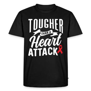 Harder than a heart attack Heart attack Heart attack - Men's Premium Organic T-Shirt - black - Front - Nico (187cm)