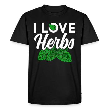J’aime les herbes Herb Herb Jardin - T-shirt Premium bio Homme - noir - Devant - Nico (187cm)