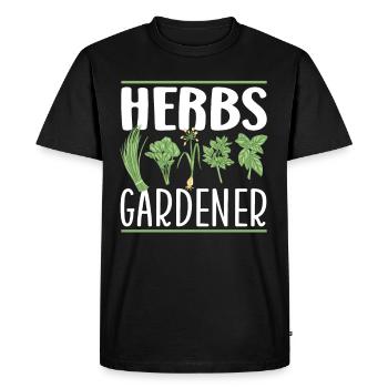Herb Jardinier Herbe Herbe - T-shirt Premium bio Homme - noir - Devant - Nico (187cm)