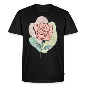 Bohème Esthétique Rose Rouge Rétro Pastel - T-shirt Premium bio Homme - noir - Devant - Nico (187cm)