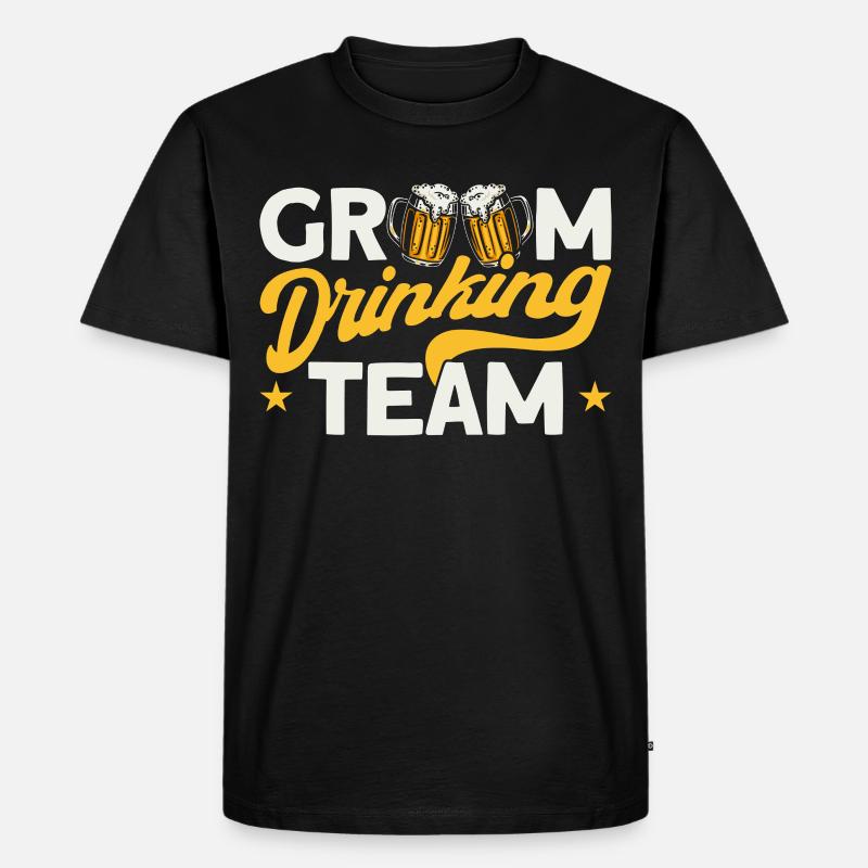 Groom Drinking Team - Männer Premium Bio T-Shirt - Schwarz