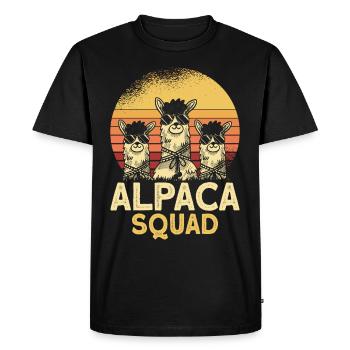 Alpace Squad Sunglasses - Men's Premium Organic T-Shirt - black - Front - Nico (187cm)