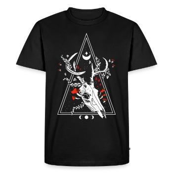 Gothic Deer Skull Moon Phase Witch Occult - Men's Premium Organic T-Shirt - black - Front - Nico (187cm)