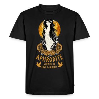 Aphrodite Déesse grecque antique de l’amour et de la beauté - T-shirt Premium bio Homme - noir - Devant - Nico (187cm)