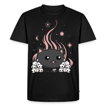 Kawaii Emo Wicca Cat Pastel Goth Esthétique - T-shirt Premium bio Homme - noir - Devant - Nico (187cm)
