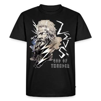Zeus Greece God Of Thunder Lightning Mythology Gre - Men's Premium Organic T-Shirt - black - Front - Nico (187cm)