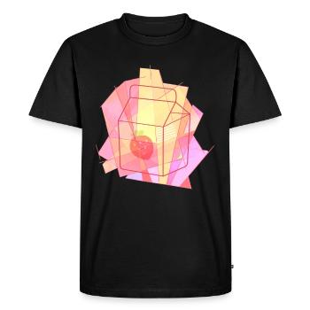 Avant Garde Aesthetic Kawaii Strawberry Milk - Men's Premium Organic T-Shirt - black - Front - Nico (187cm)