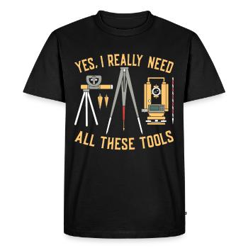 Surveying Civil Engineer Surveyor Gift - Men's Premium Organic T-Shirt - black - Front - Nico (187cm)