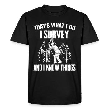Construction Surveying Surveyor Engineer Life - Men's Premium Organic T-Shirt - black - Front - Nico (187cm)