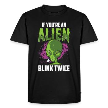 Si vous êtes un extraterrestre, clignez des yeux deux fois astronaute - T-shirt Premium bio Homme - noir - Devant - Nico (187cm)