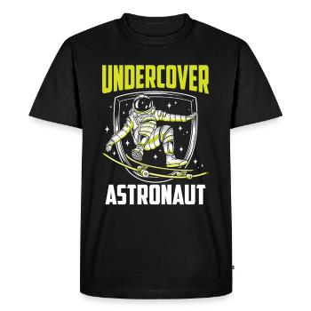 Undercover Astronaut Astronomy Space Rocket - Men's Premium Organic T-Shirt - black - Front - Nico (187cm)